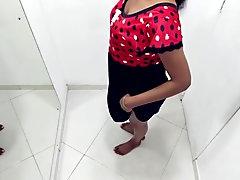Fiton Sri Lankan New Sex Babe Fitting Night Dress In Dressing Room