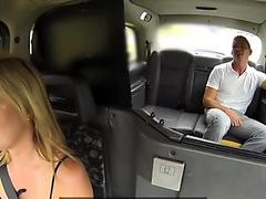 Female Fake Taxi Busty blondes hot cab creampie