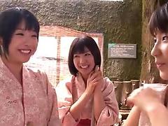 Tiny Japanese Babes Sharing Cock In Onsen