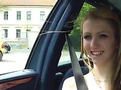 Stranded teen fucked on the hood outdoor pov