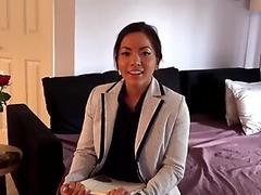 Asian realtor pussypounded by the landlord